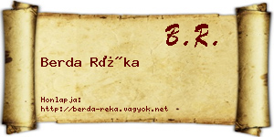 Berda Réka névjegykártya